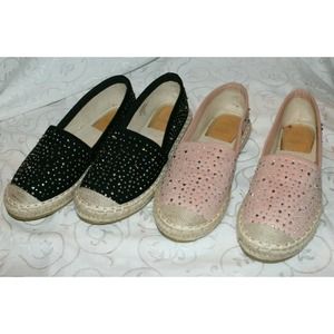 2 Pair New Bella Marie Espadrilles Studded Size 7